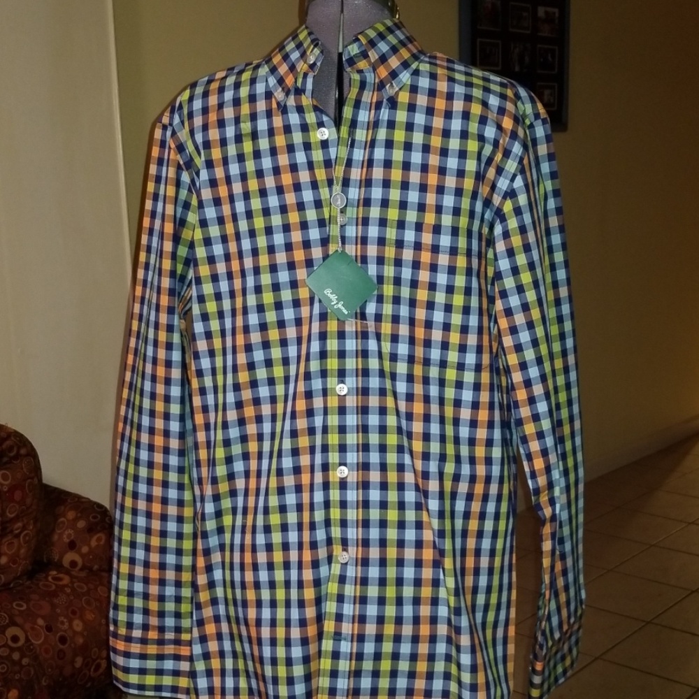 NWT Bobby Jones plaid button down mens small shirt